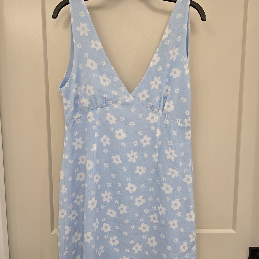 Princess Polly Sky Blue Floral Dress